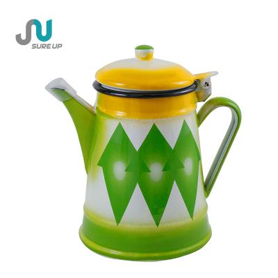 China HIGH SAFE Viable Luxury Enamel Vacuum Flask Tea Coffee Pot Enamel Coffee Jug for sale