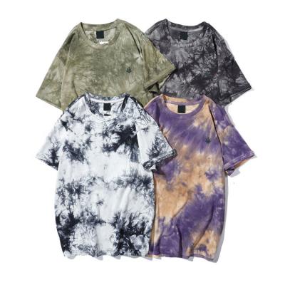 China Wholesale Anti-Wrinkle Clothing Sleeve Short 2021 Summer Tye Dye T Shirts Oversized Tee Tie Dye T Shirts Shoulder Drop Men Oversized T Shirt for sale