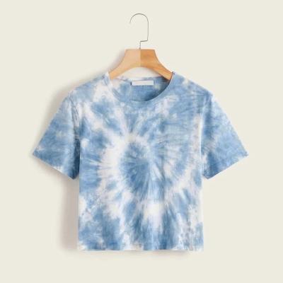 China Wholesale Anti-pilling Washing T-shirts Custom Design Crop Top Tie Dye Women Cotton T-Shirts for sale