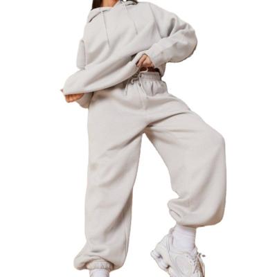 China New Style French Cotton QUICK DRY Terry Hoodie And Pants Women Blank Tracksuits for sale