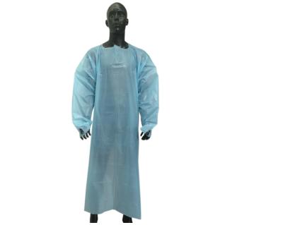 China disposable cpe isolation gowns waterproof pp pe gown for sale