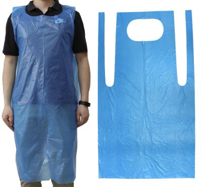 China Customized disposable Plastic PE gown Disposable plastic sleeveless apron Disposable Polyethylene apron for restaurant for sale