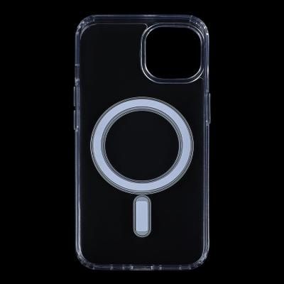 China Shockproof Minimalist Soft PC TPU Magnetic Radio Scratch Proof Transparent Clear Magnetic Phone Case Car for sale