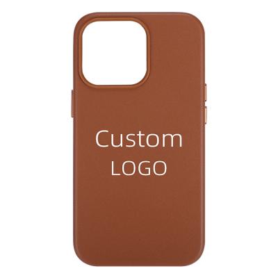 China Custom Shockproof Shockproof Waterproof Leather Cover Magsafeic Mobile Cell Phone Magnetic Wireless Charging Phone Case for sale