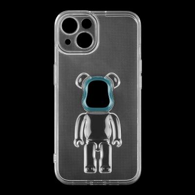 China 3D Cover Shockproof Soft Mobile Cartoon Tpu Protective Camera Lens Fashion Bear Violent Mobile Phone Case for sale