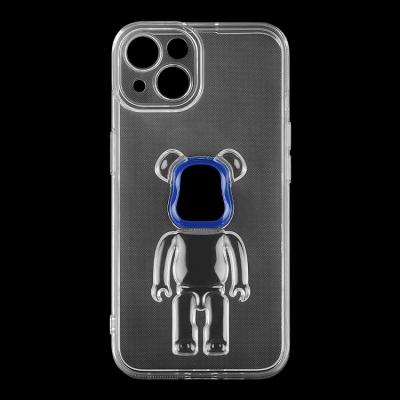 China Shockproof Clear Soft Shockproof Case For Iphone 14 Rainbow Bear OEM 3D Violent Bear Phone Case for sale