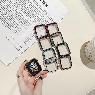 China Dirt Resistant Smart Watches Case Rhinestone Colorful PC Plating Rugged Protective Case Apple Watch Case For Apple SE Series 5 6 4 3 for sale