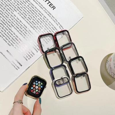 China Waterproof Wristwatches Dirt Watch Case PC Tempered Glass Screen Cover Heavy Duty Protective Film Protector For Apple Watch All Series for sale