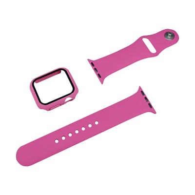 China Fashion Dirt Resistant Silicone Watch Strap Casual Band With Clasp For Apple Watch Silicone Sport Band Series 7 6 5 4 Se 3 2 1 Soft Strap Watch for sale