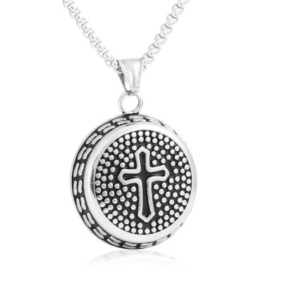 China High quality wholesale titanium steel cross pendant punk personality around pendant necklace for sale