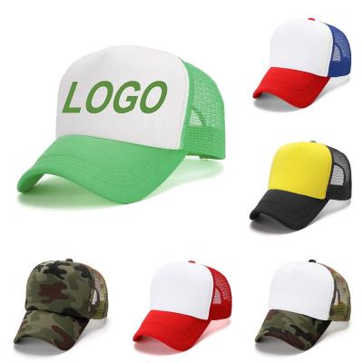 China Wholesale High Quality COMMON White 5 Panel Foam Printed Men Women Sport Mesh Embroidery Custom Logo Trucker Hat for sale