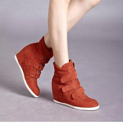 China Wear-resisting Anti-odor wedge ladies shoes and high heel anti-slip outsole casual shoes increase height 7cm women casual shoes for sale