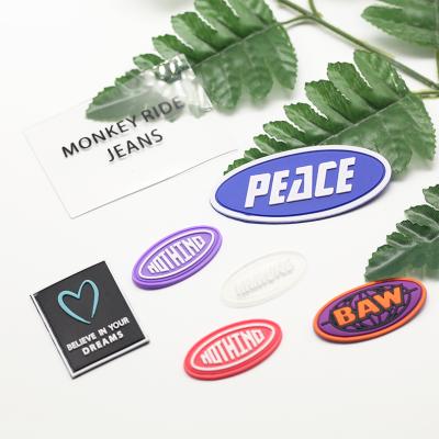 China Viable Logo Clear Soft Apparel Labels Accessories Manufacturer Custom Rubber PVC Patches for sale