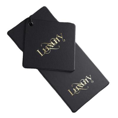 China Manufacture Viable Wholesale 2021 New Design Black Paper Garment Hang Tags For Clothing Own Logo Custom Clothing Tags for sale