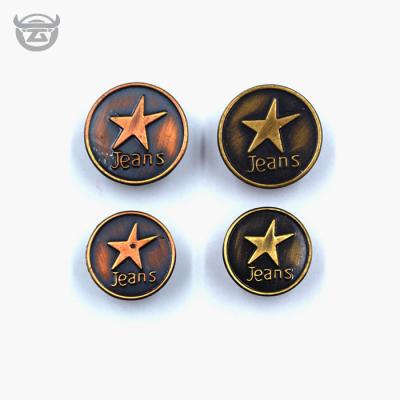 China Dry Cleaning Metal Colored Logo Custom Metal Press Button For Jeans for sale