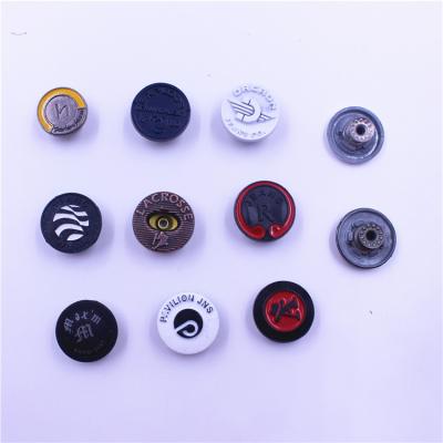 China Custom Fashion Dry Cleaning New Arrivals Stock Lot Logo Metal Buttons High Quality Jean Button Covers for sale