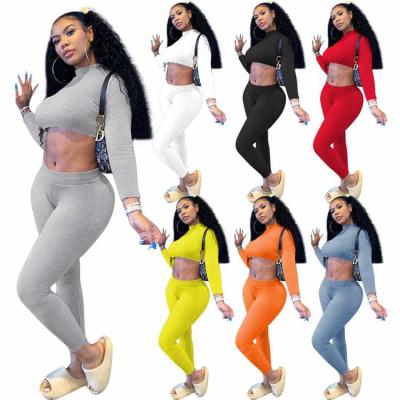 China Anti-pilling 2021 latest design comfortable fashion women outfit sports wear two piece set women gym clothing women set for sale