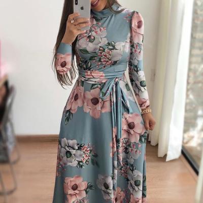 China New Style Anti-Static O-Neck Long Sleeve Casual Women Dress for sale