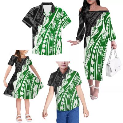 China QUICK DRY family outfits clothes family matching outfit Hawaii outfits summer mom/daughter club dress with shorts sleeve match dad ampson for sale