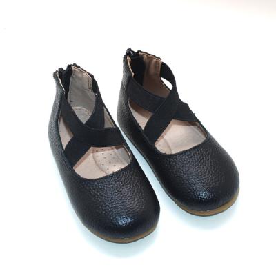 China Wholesale Round Toddler Flat Hard Ballet Shoes Children Girl Genuine Leather Flat Interesting Shoes for sale