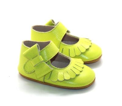 China Wholesaler Baby T-bar Round Soft Bow Baby Shoe Genuine Leather Mary Jane Shoes for sale