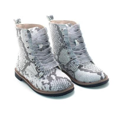 China Round Designer Kids Shoes Glitter Leather High Top Kids Girls Casual Boots for sale