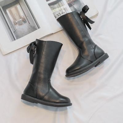 China Long durable girls boots 2021 autumn and winter new princess female baby boots plus high velvet cotton boots for sale