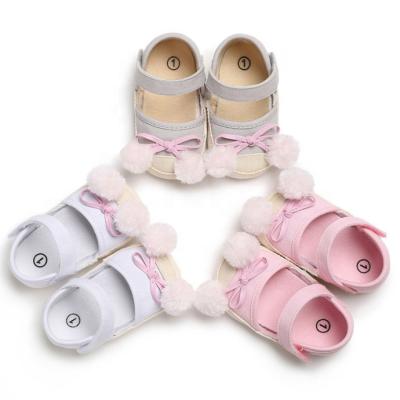 China Cute Light Years 0-1 Hairball Baby Toddler Shoes Soft Unique Baby Shoes for sale