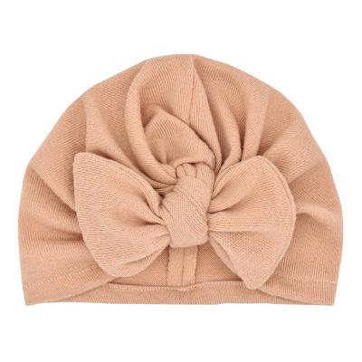 China Bow knot headwear lace new casual children's skullcap hat baby hollow princess turban soft elastic top kids headscarf for sale