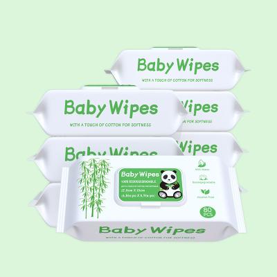 China Flushable Odorless Organic Cleaning Baby Wipes 100% Biodegradable 99% Pure Water for sale