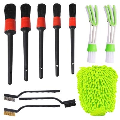 China Dirt Resistant Car Detailing Sweep Car Wash Brush For Interior Cleaning Wheel With Car Wash Gloves for sale