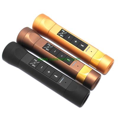 China Mini Portable Waterproof Torch Speaker Music Car Speaker with tf/usb/fm radio wireless charging loudspeaker for sale