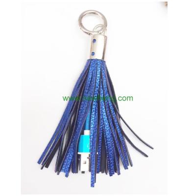 China Mobile Phone USB Cable Metal Ring Key Chain Charging Data Tie Down Charger Cables For Apple iPhone 7 6S 5S 5 iPad for sale