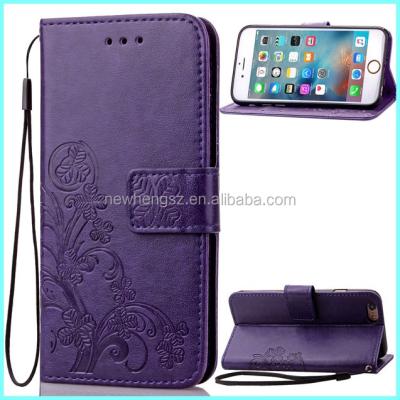 China Dirt-resistnat Embossed Style Wallet Flip Leather Phone Case for iPhone 6, PU Leather Pocket Stand Wallet Case with Card Slots for iPhone 6s for sale