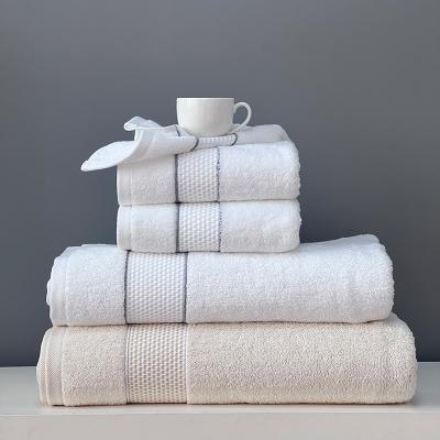 China Sustainable Hotel Towels 600 Gsm 5 Star Hotel Bath Towel Sets White 100% Cotton Towels Sets For Hotels for sale