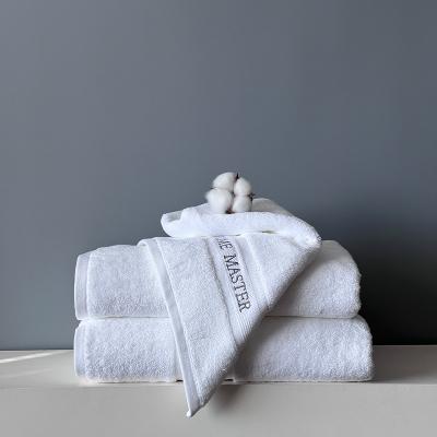 China Sustainable Custom Embroider Hotel Face Towels Set White Bath Towels 100% Cotton Towel Sets For Hotels for sale