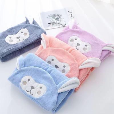 China High Quality Coral Hooded Bath Towels Portable Soft Sustainable Velvet Bath Towel Kids Bath Towels for sale