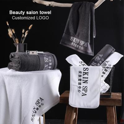 China Sustainable Spa Towels With Custom Printed Logo Spa Beauty Towels Set Beauty Salon Towels 100% Cotton for sale