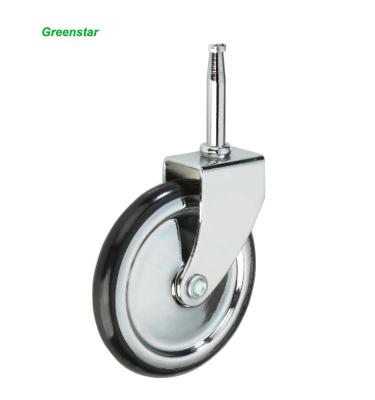 China Metal Thread Stem Caster Wheel PU Nylon Furniture Caster for sale