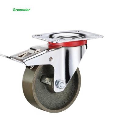 China High Quality Ball Bearing Swivel Zinc Plate Colson Caster With Brake for sale