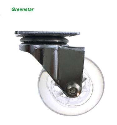 China Greenstar Transparent Caster 75mm Flat Wheel Straight With or Without Brake Round Wheel for sale