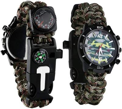 China Multifunctional Outdoor Camping Paracord Watch Band Paracord Watch With Strap for sale