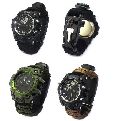 China Outdoor Camping Hiking Multifunctional Paracord 550 Travel Watch, Waterproof Camp Watch, Survival Outdoor Camping Watch for sale