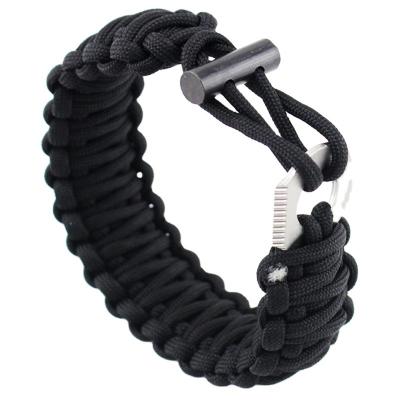 China Outdoor Camping Hiking Survival Adjustable Bracelet Custom Logo Paracord Travel Bracelet with Starter and Fire Eye Knife for sale