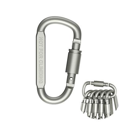 China Outdoor Camping Raising Wholesale D Shape Outdoor Aluminum Snap Hook Displacement Carabiner , Carabiner Swivel for sale