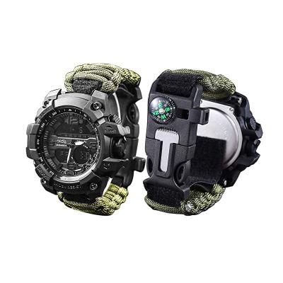 China Outdoor Camping Hiking Travel Men's Gift Watch Para Rope Army Survival Camping Tactical Watch for sale