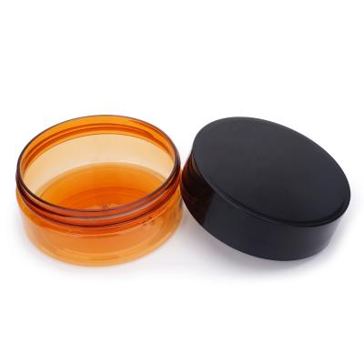 China PET Cosmetic Amber Cosmetic Jar Face Cream 500g Plastic Loose Powder Body Scrub Jar for sale