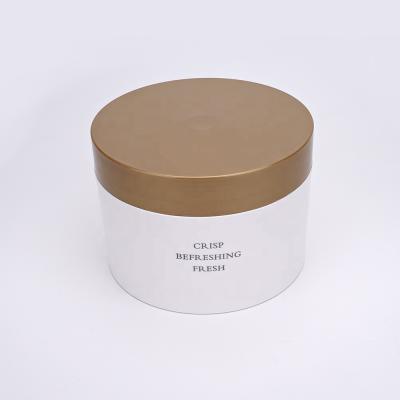 China Cosmetic Recycled Plastic Jars PET White Loose Body Cream Powder Supplement Cosmetic Jar 500g for sale