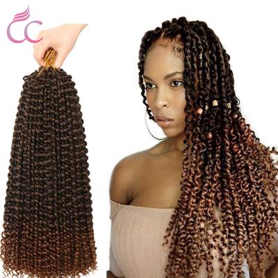 China High Quality With Natural Black Synthetic Goddess River Goddess Twist Passion Hair Crochet Hair Extension Factory Wholesale Price Crochet Braids Faux Locs With Curly Hair for sale