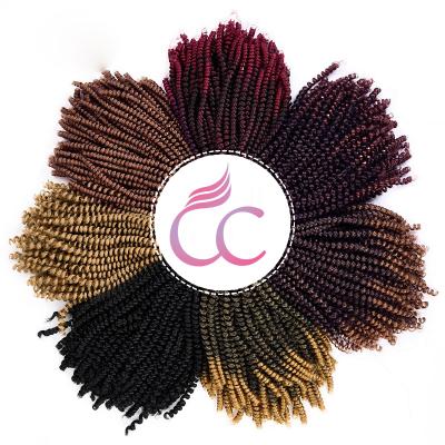 China High quality with factory wholesale price hot sale 8 inch spring twist bouncy braids crochet hair extensions braid synthetic hair for women for sale